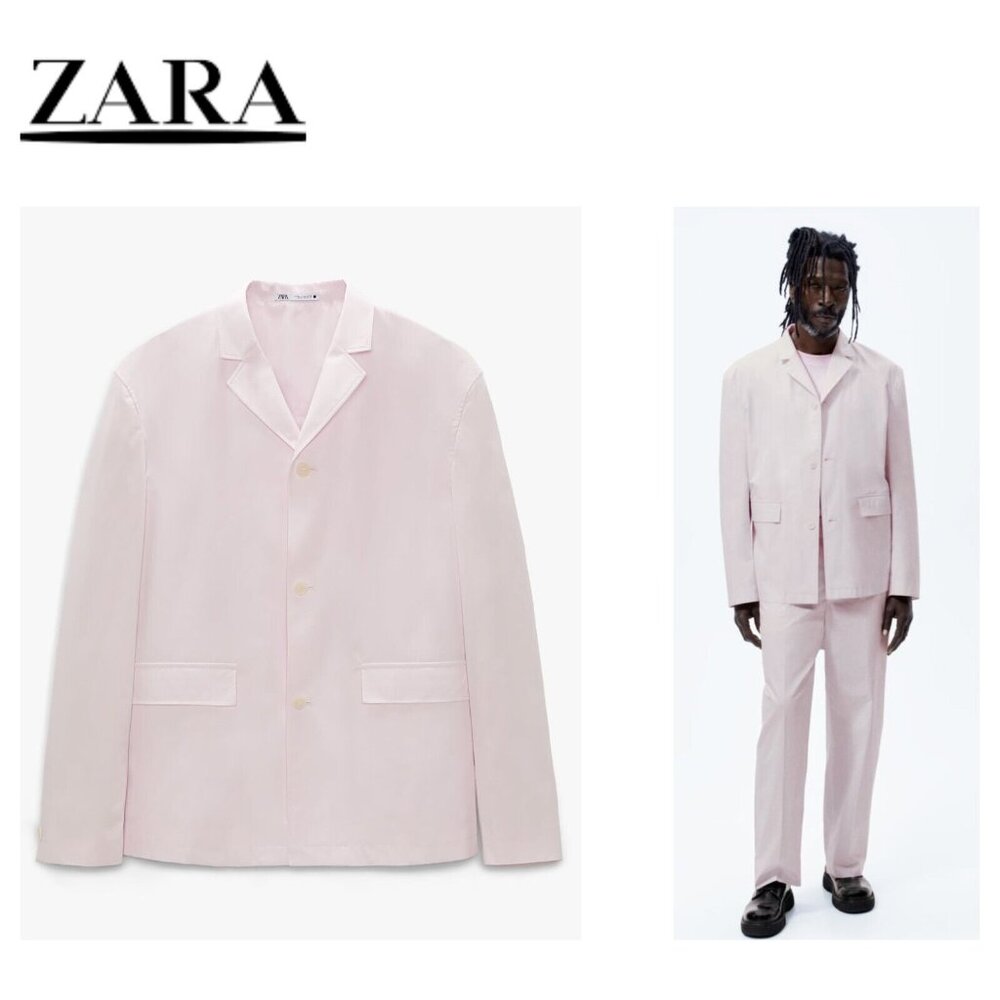Zara Man Poplin Suit Jacket Blazer